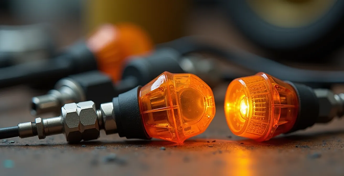 Kit di preparazione con frecce originali, portatarga e attrezzi per la revisione moto