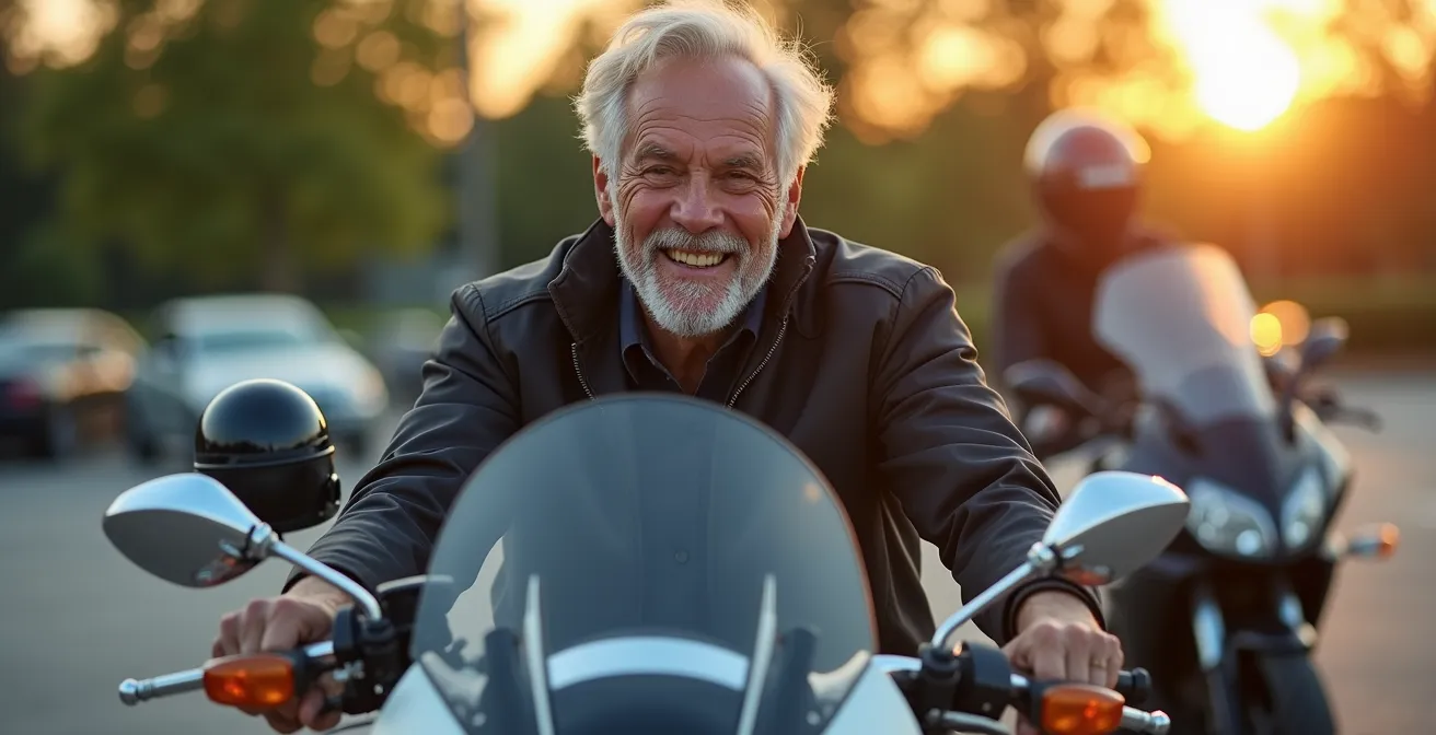 Dimostrazione della tecnica del punto di equilibrio per manovrare una moto pesante