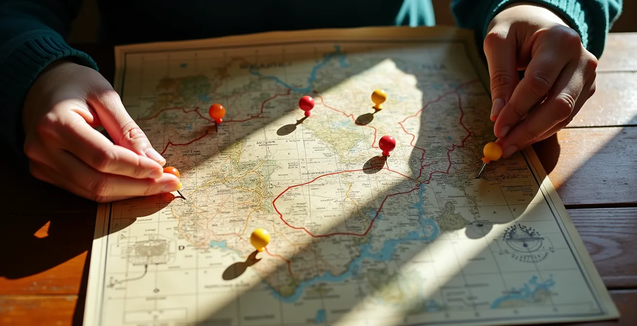 Schermo diviso che mostra confronto tra vista mappa e vista satellite di un incrocio stradale montano