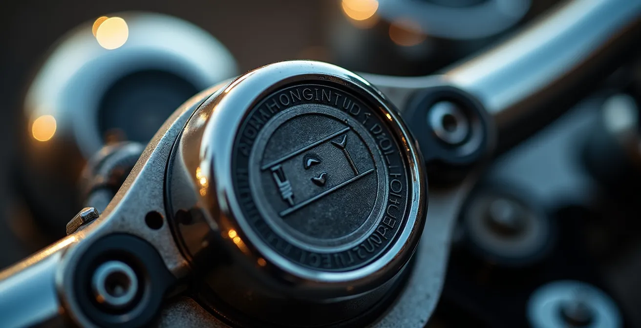 Dettaglio ravvicinato marcatura E8 su specchietto bar-end moto