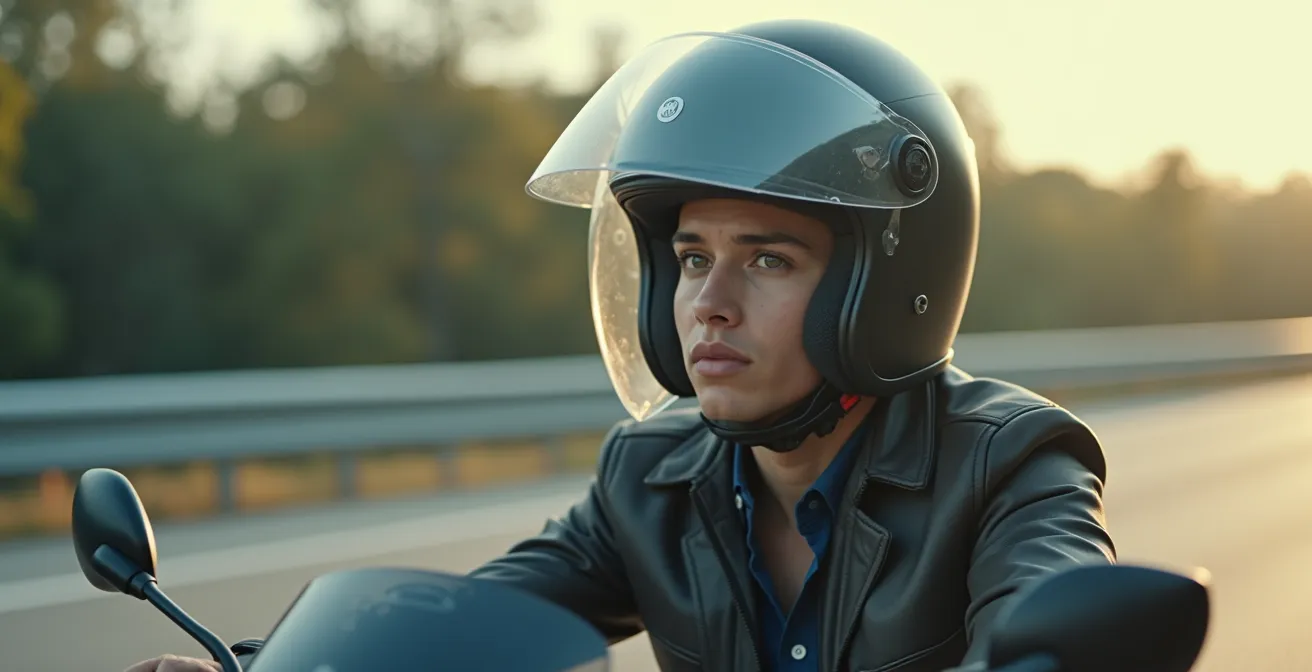 Motociclista in galleria del vento con flussi d'aria visualizzati